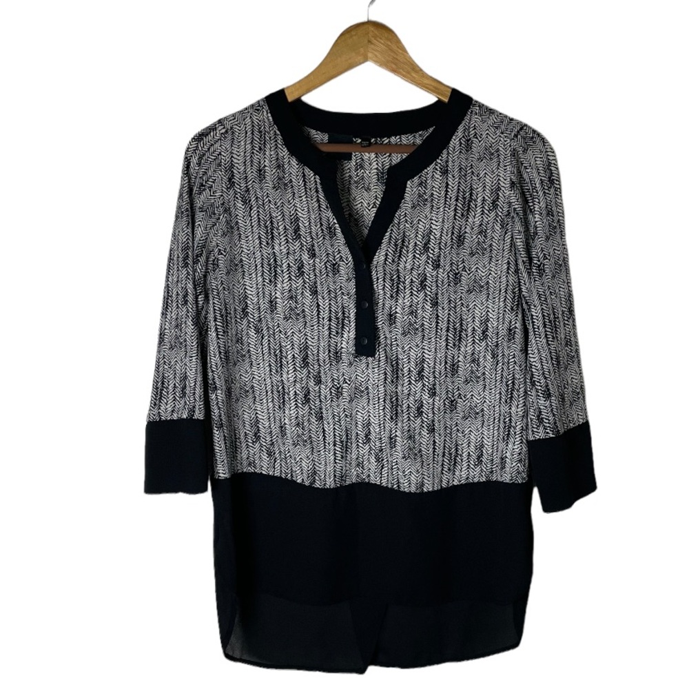 Black Saks Fifth Avenue Lightweight Chiffon Blouse XS